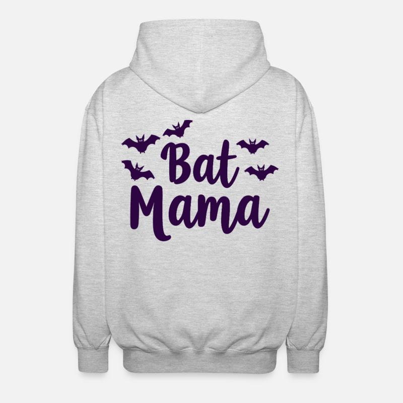 Bat Mama – Fledermaus Mutter Statement - Unisex Kapuzenjacke - Hellgrau meliert