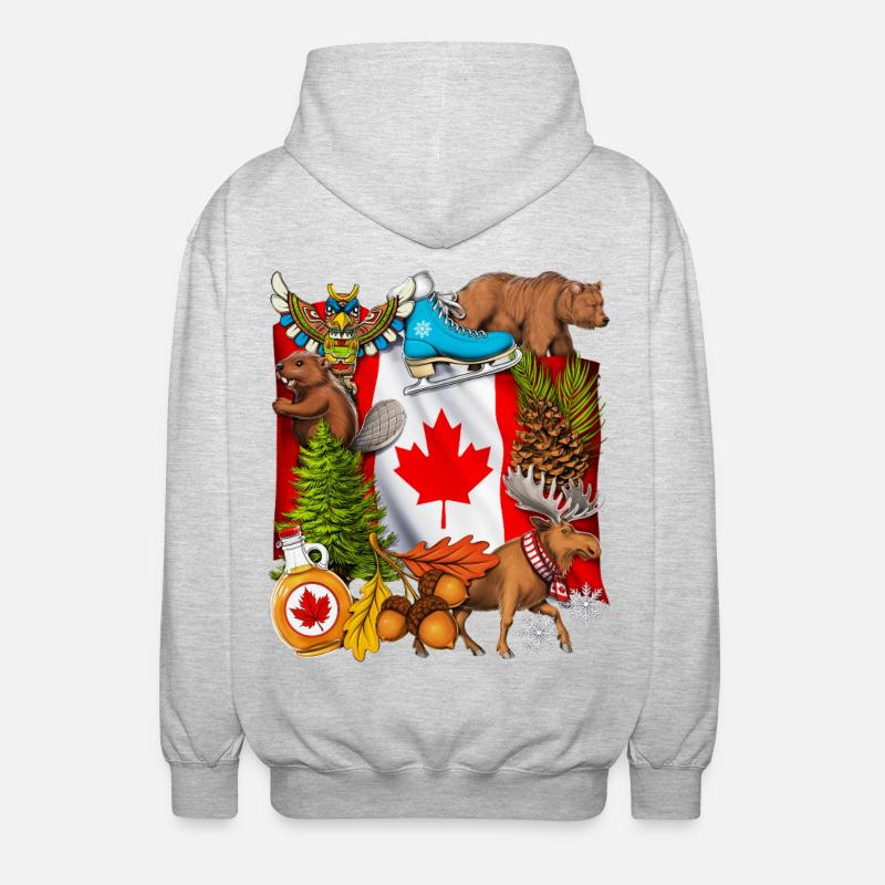 Fierté Canada - Veste à capuche unisexe - gris clair chiné