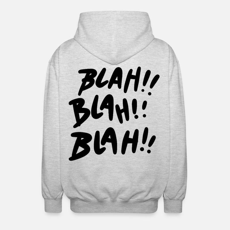 Blah Blah Blah schwarz Statement - Unisex Kapuzenjacke - Hellgrau meliert
