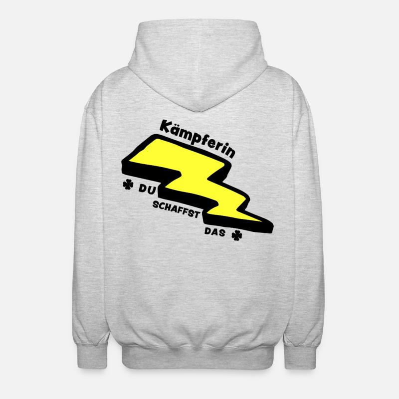 Glücksbringer: Kämpferin - Du schaffst das! - Unisex Kapuzenjacke - Hellgrau meliert