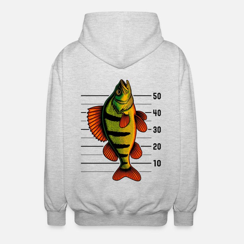 Barsch Flussbarsch Barschangeln Barsche Barsch - Unisex Kapuzenjacke - Hellgrau meliert