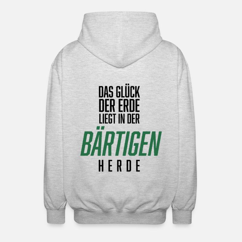 Bart, Bartträger, Lustiger Spruch, Bärtige Herde - Unisex Kapuzenjacke - Hellgrau meliert
