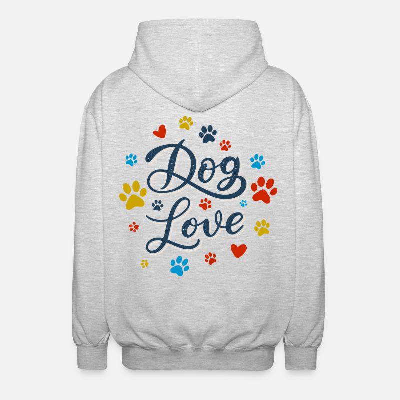 Amour des Chiens Script - Veste à capuche unisexe - gris clair chiné