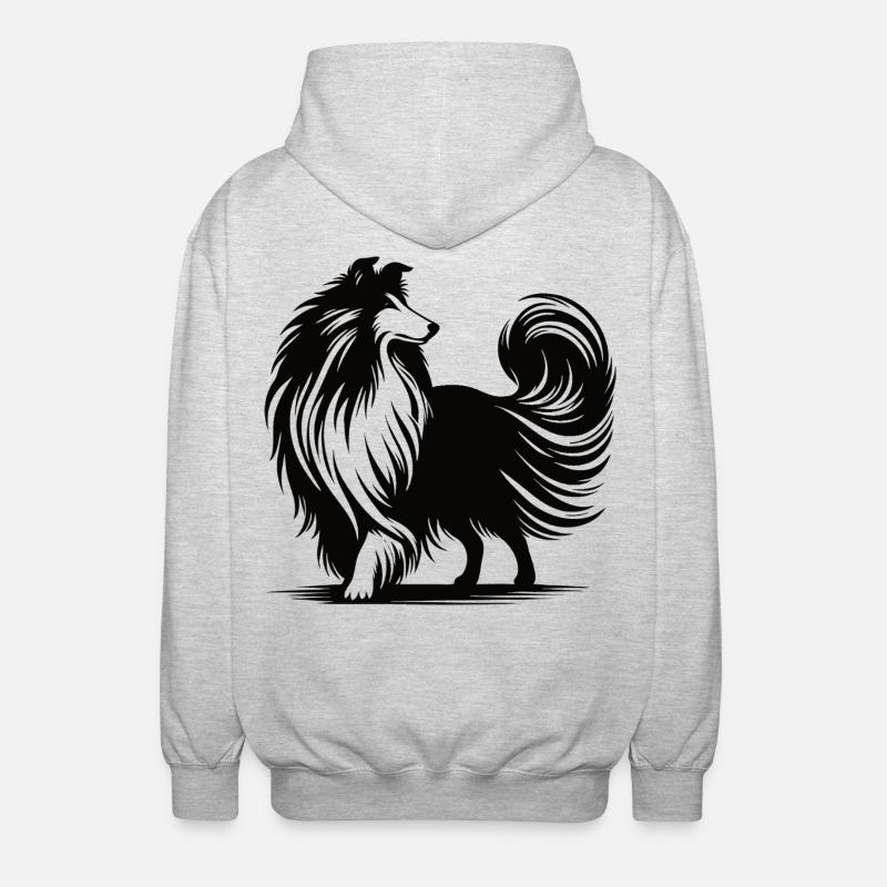 Conception de silhouette de colley cool - Veste à capuche unisexe - gris clair chiné