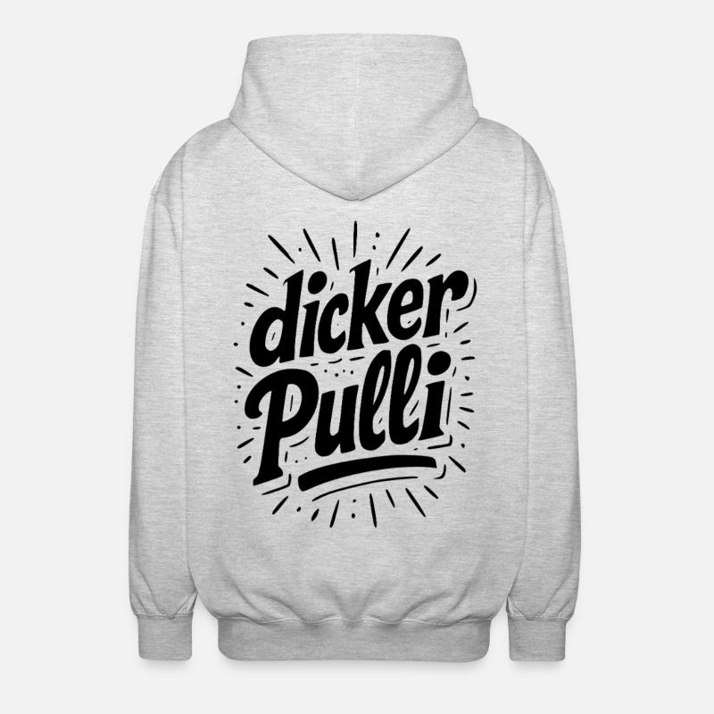 dicker Pulli - Unisex Kapuzenjacke - Hellgrau meliert