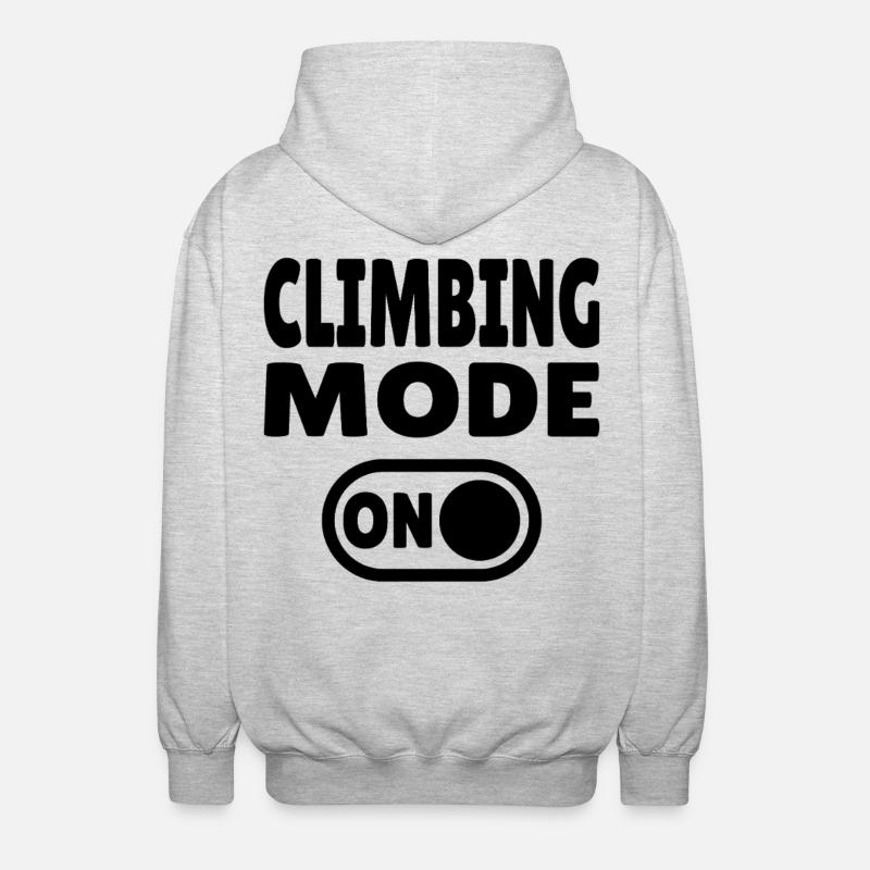 Climbing Mode ON – Boulder & Kletter Style - Unisex Kapuzenjacke - Hellgrau meliert