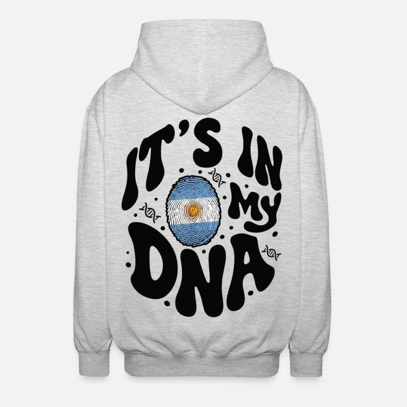 ADN argentin Drapeau argentin Hispanique - Veste à capuche unisexe - gris clair chiné