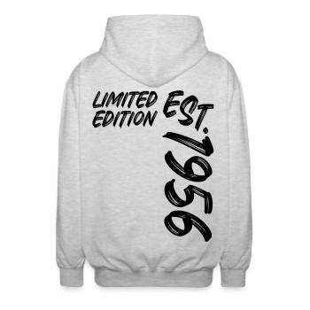 Limited Edition Est. 1956 - Unisex Kapuzenjacke - Hellgrau meliert - Hinten - AI Model Male 185 light (185cm)