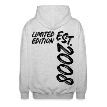 Limited Edition Est. 2008 - Unisex Kapuzenjacke - Hellgrau meliert - Hinten - AI Model Male 185 light (185cm)