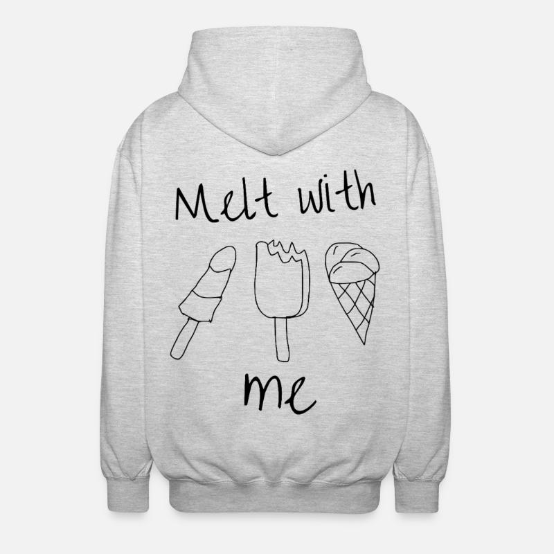 Melt with me | Eiscreme - Unisex Kapuzenjacke - Hellgrau meliert