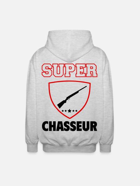 Super Hunter, Father's Day, Christmas - Unisex Hooded Jacket - light heather grey
