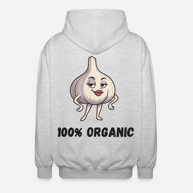 Garlic Diva Pose Ail Végétal Bio - Veste à capuche unisexe - gris clair chiné