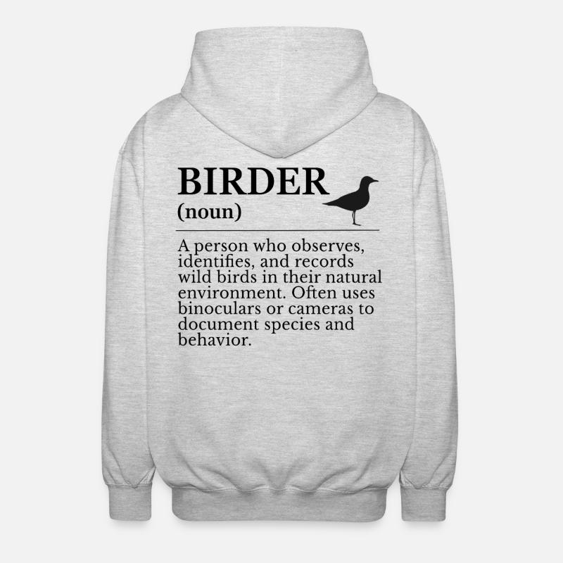 Birder Definition - Vogelbeobachter - Unisex Kapuzenjacke - Hellgrau meliert