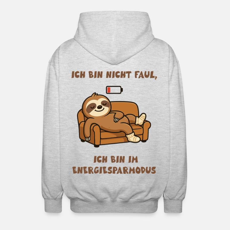 Sloth Power Saving Mode Design - Unisex Hooded Jacket - light heather grey