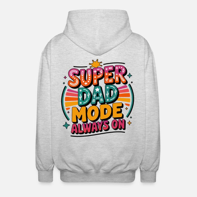 Super Dad Mode Always On - Unisex Kapuzenjacke - Hellgrau meliert