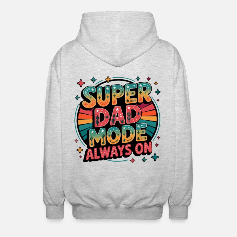 Father Mode Always On - Unisex Hooded Jacket - light heather grey