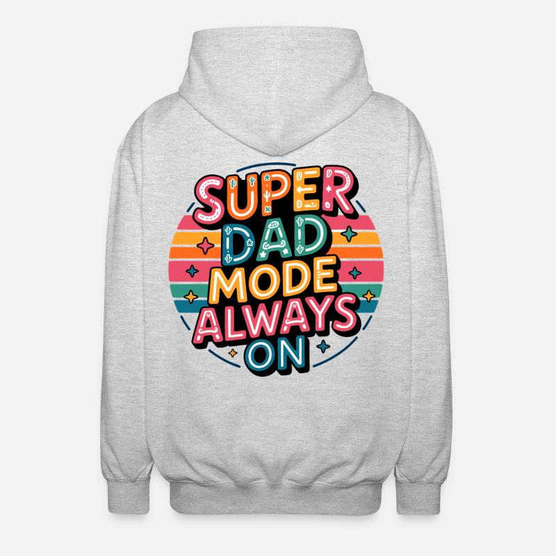 Super Dad Modus Immer An - Unisex Kapuzenjacke - Hellgrau meliert