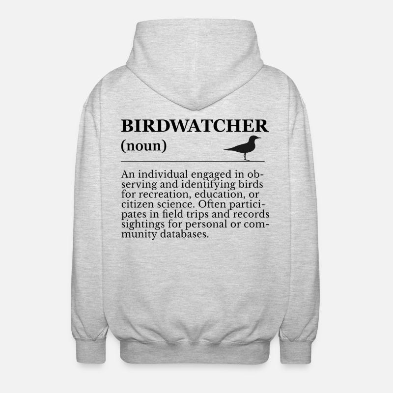 Birdwatcher Definition - Birdwatching - Unisex Hooded Jacket - light heather grey