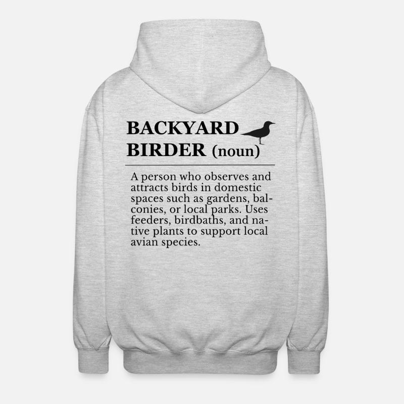 Observation des oiseaux dans le jardin - Veste à capuche unisexe - gris clair chiné