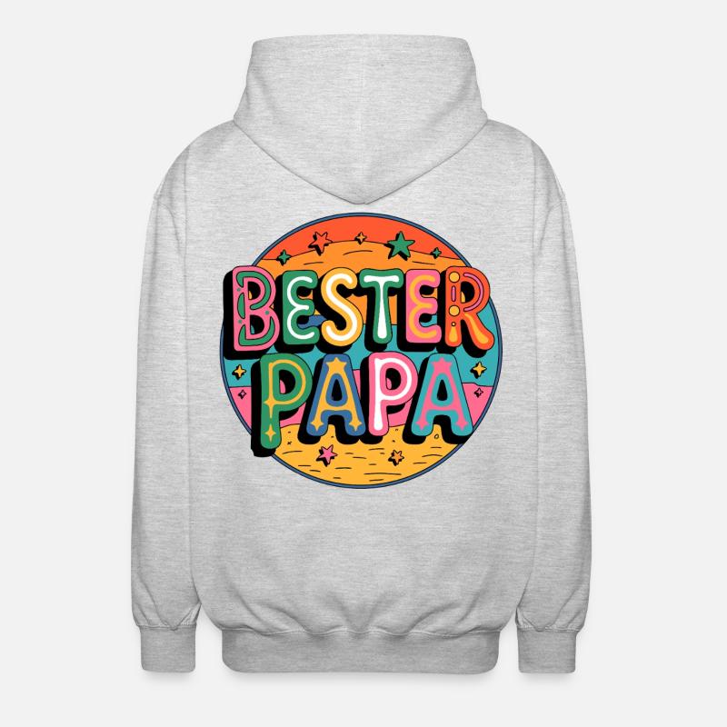 Bester Papa Farbexplosion - Unisex Kapuzenjacke - Hellgrau meliert