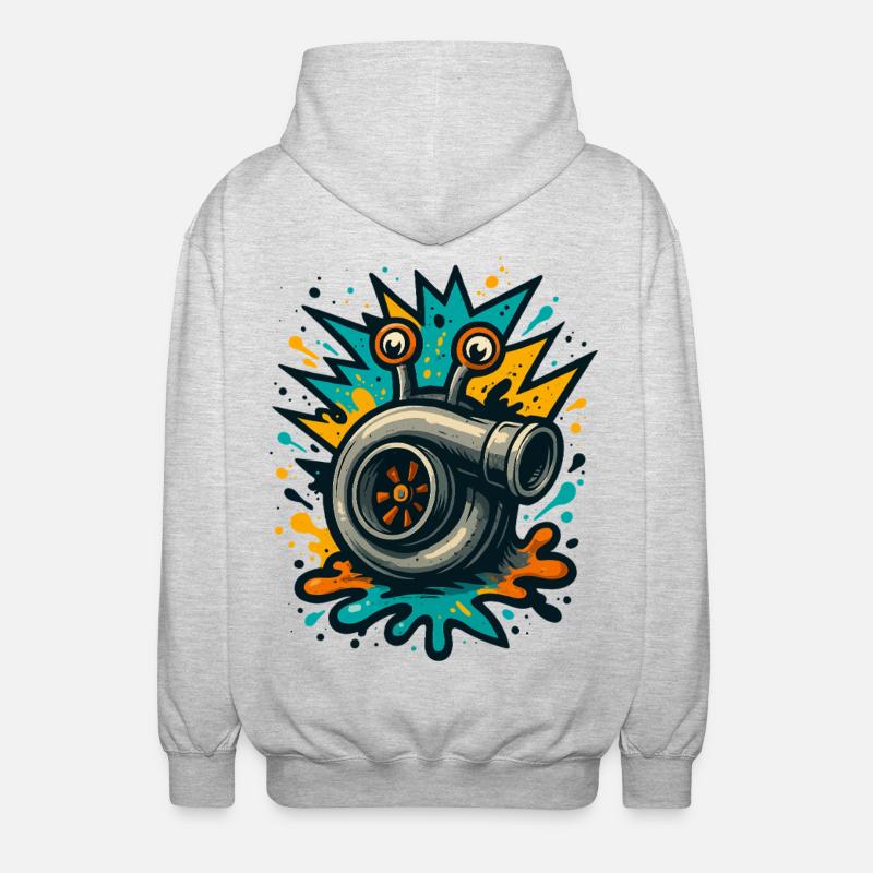 Explosion de turbocompresseur Boost de turbocompresseur - Veste à capuche unisexe - gris clair chiné