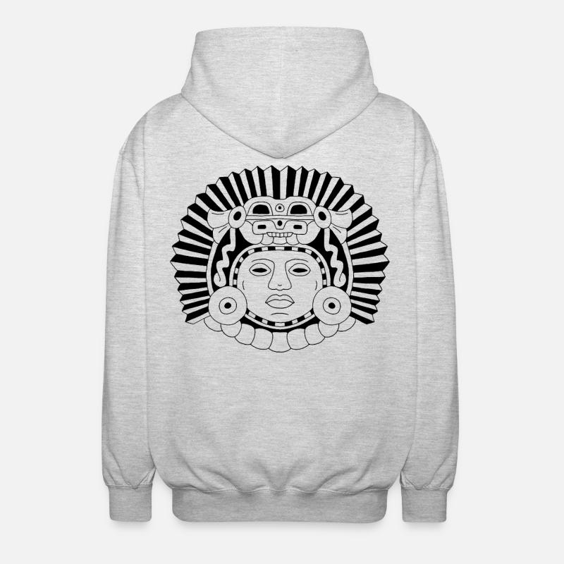 Aztec Dragon King (Schwarz) - Unisex Kapuzenjacke - Hellgrau meliert