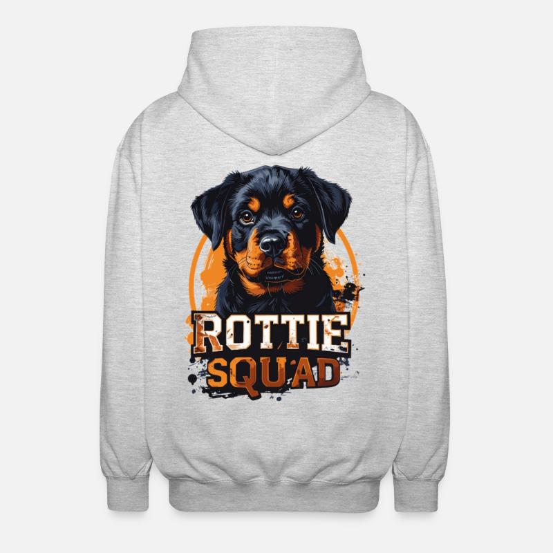 Rottie Squad – Conception Rottweiler solide - Veste à capuche unisexe - gris clair chiné