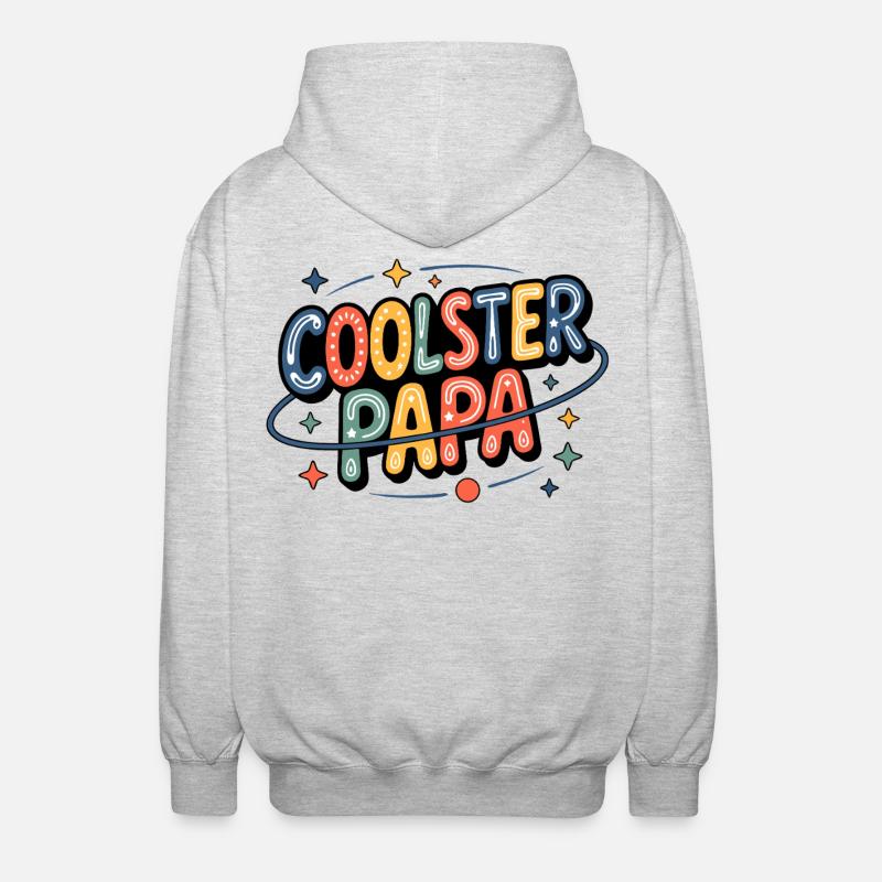 Papa le plus cool néon rétro - Veste à capuche unisexe - gris clair chiné