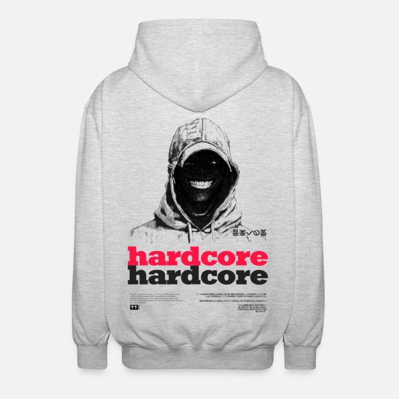 Texte hardcore - Veste à capuche unisexe - gris clair chiné