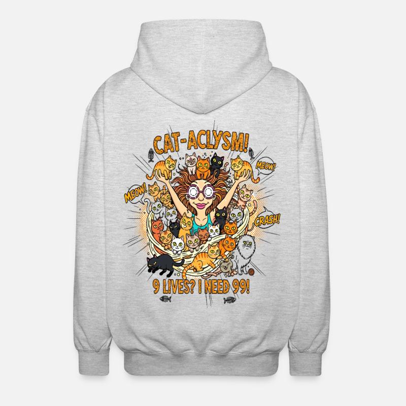 CAT-ACLYSME ! 99 Chats Chaos - Bande Dessinée - Veste à capuche unisexe - gris clair chiné