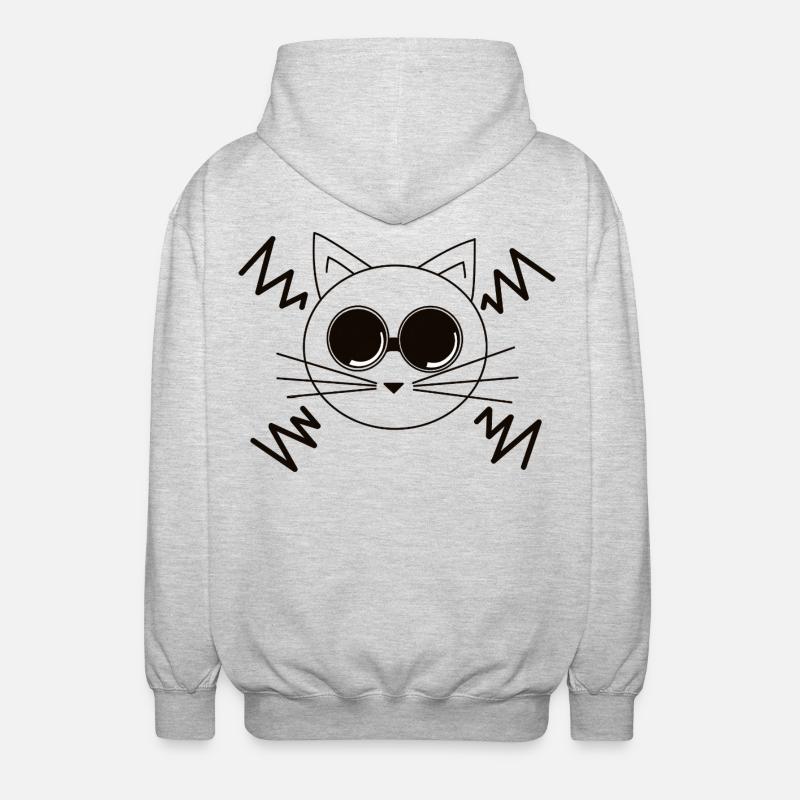 Chat de l’espace - Veste à capuche unisexe - gris clair chiné