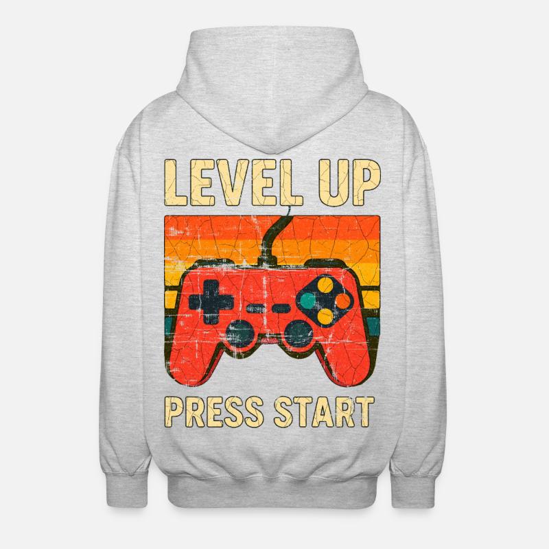 Montée de niveau Rétro Controller Art - Veste à capuche unisexe - gris clair chiné