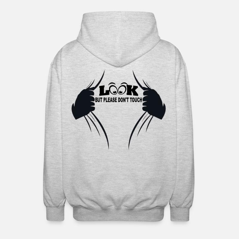Look but please don't touch - Unisex Hooded Jacket - light heather grey