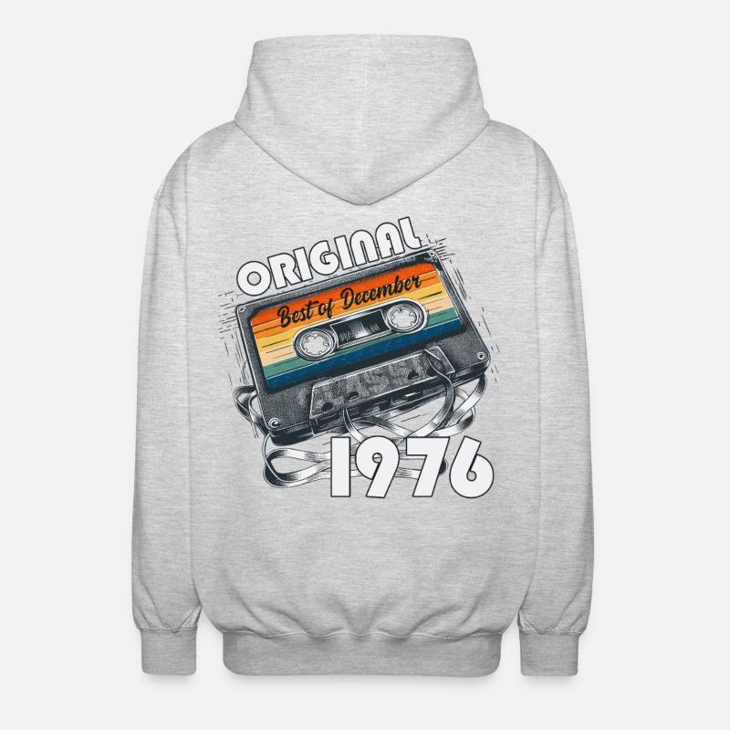 50e anniversaire cassette décembre 1976 - Veste à capuche unisexe - gris clair chiné
