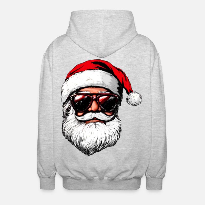 Cooler Weihnachtsmann - Unisex Kapuzenjacke - Hellgrau meliert