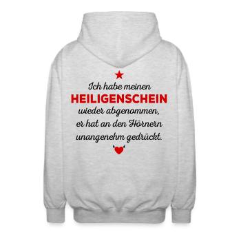 J’ai enlevé mon halo à nouveau - Veste à capuche unisexe - gris clair chiné - Dos - AI Model Male 185 light (185cm)