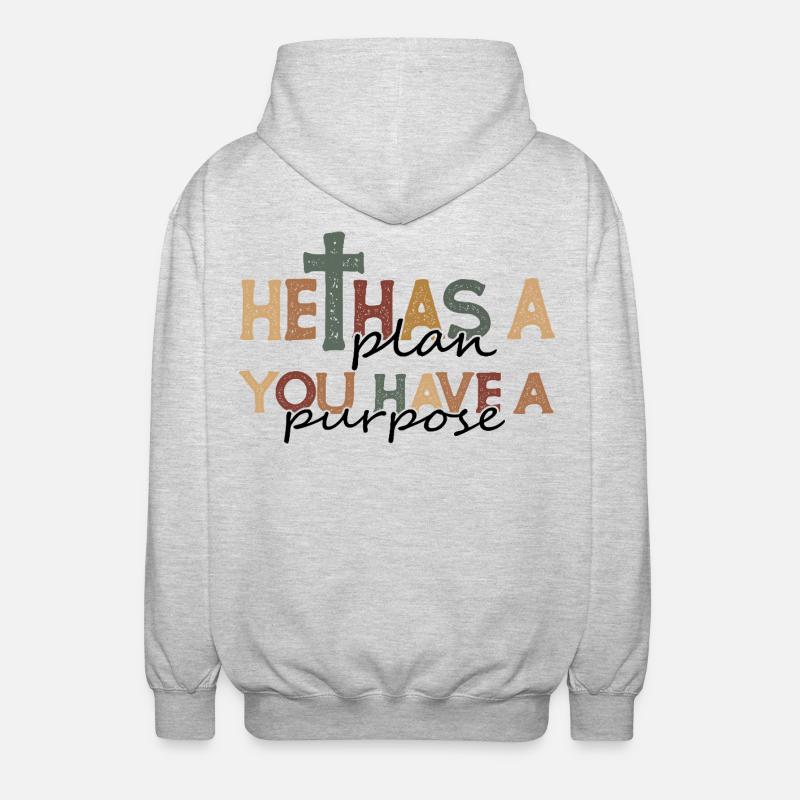 Conception de citation rétro chrétienne - Veste à capuche unisexe - gris clair chiné