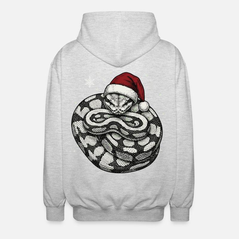 Königspython Weihnachten Ball Python Schlange - Unisex Kapuzenjacke - Hellgrau meliert