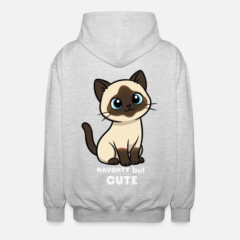 Chat Coquin et Mignon - Veste à capuche unisexe - gris clair chiné