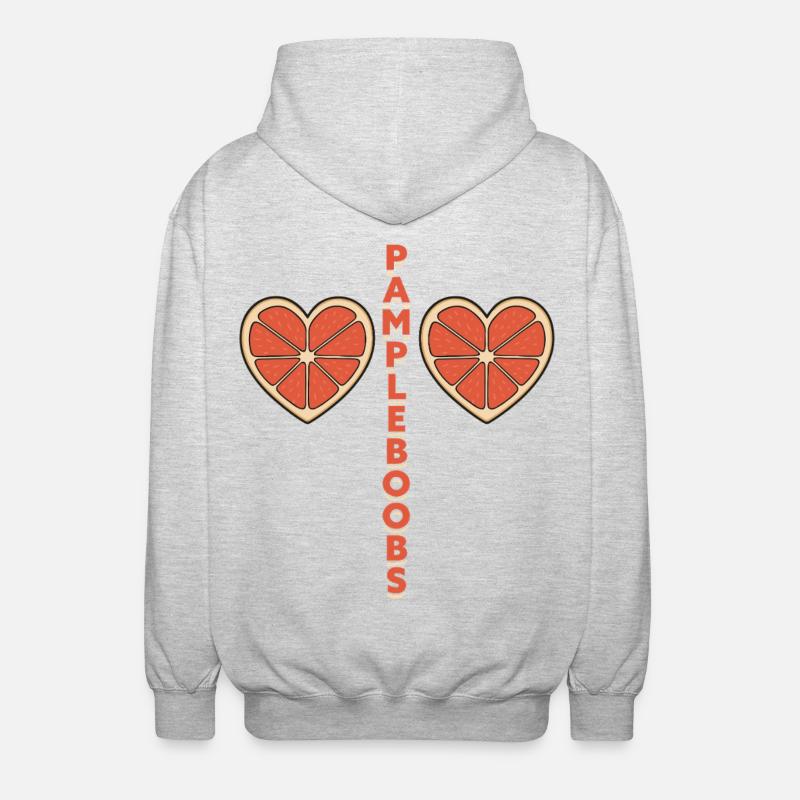 Pampleboobs – Fun design with grapefruit - Unisex Hooded Jacket - light heather grey