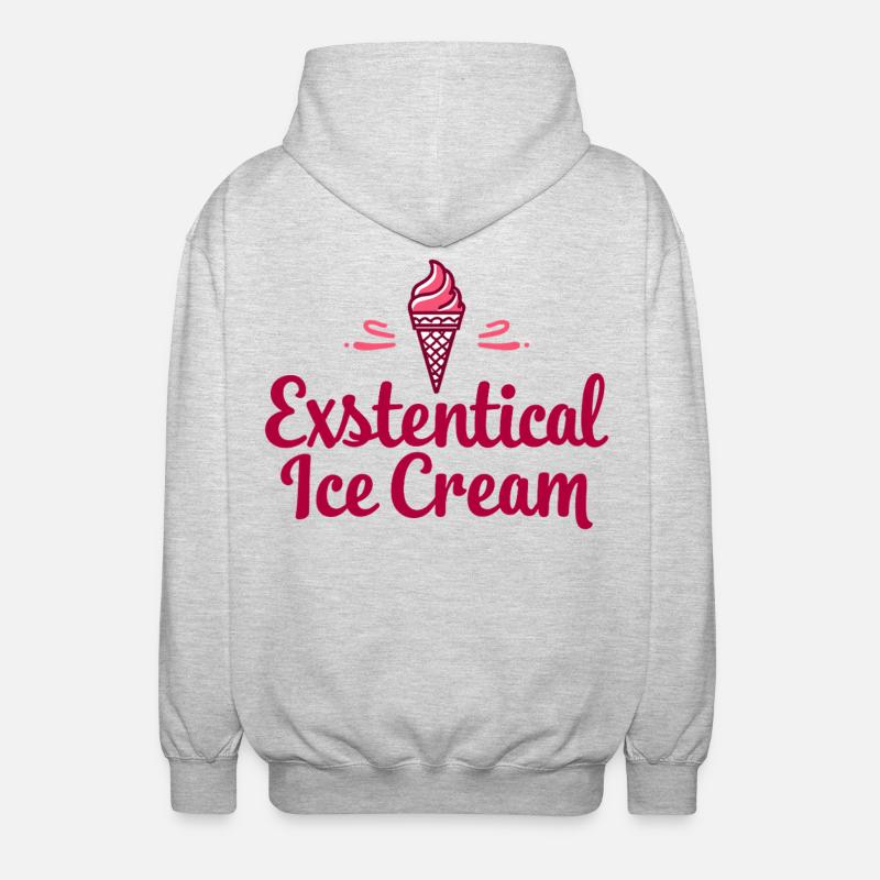 Existenzielle Eiscreme Lustiger Spruch Eis Waffel - Unisex Kapuzenjacke - Hellgrau meliert