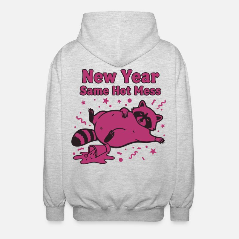 Neujahr Same Hot Mess Celebration 2025 - Unisex Kapuzenjacke - Hellgrau meliert