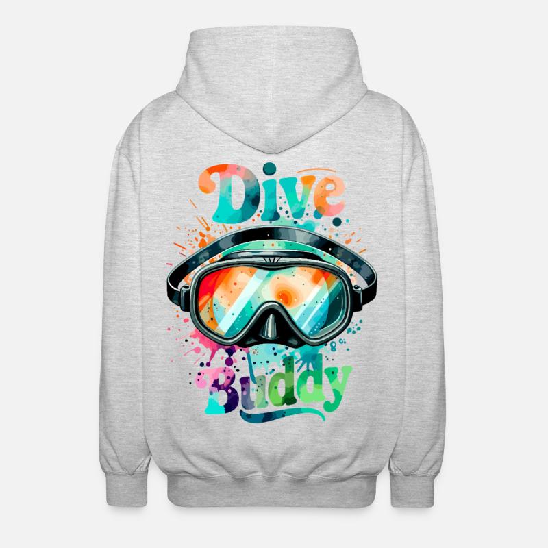 Lunettes de plongée Dive Buddy - Veste à capuche unisexe - gris clair chiné