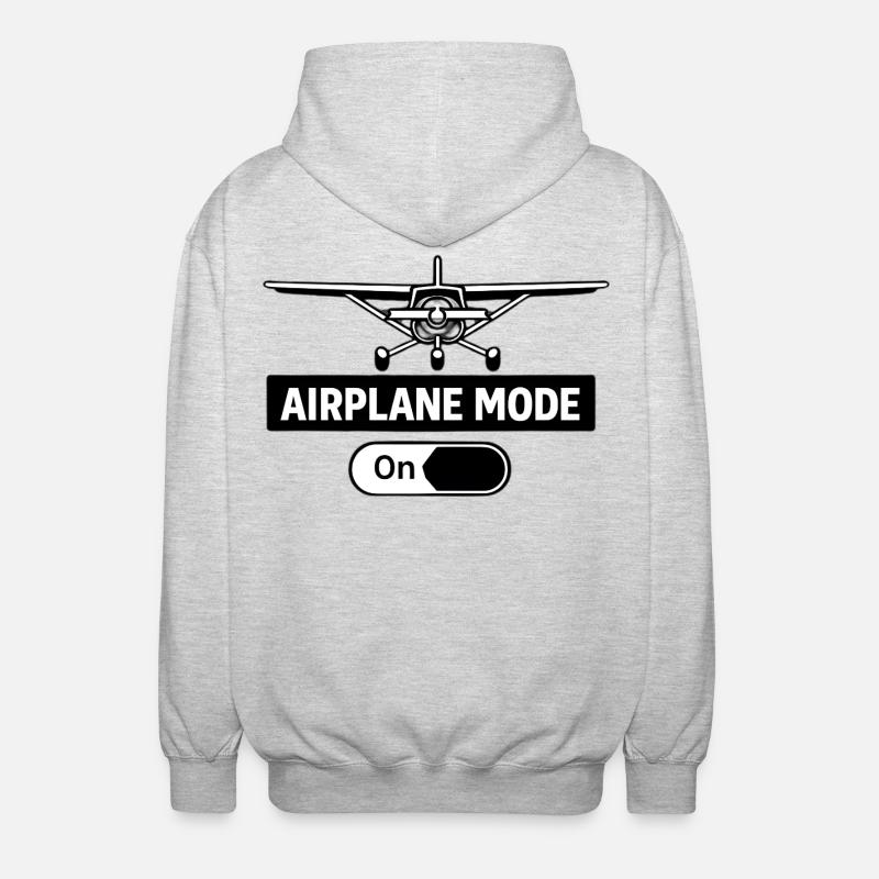 Flugmodus An Airplane Mode On Pilot - Unisex Kapuzenjacke - Hellgrau meliert