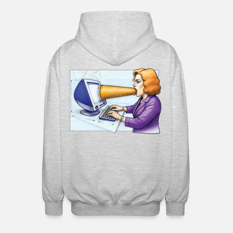COMPUTER ADDICT WOMAN - geek & scifi - Veste à capuche unisexe - gris clair chiné