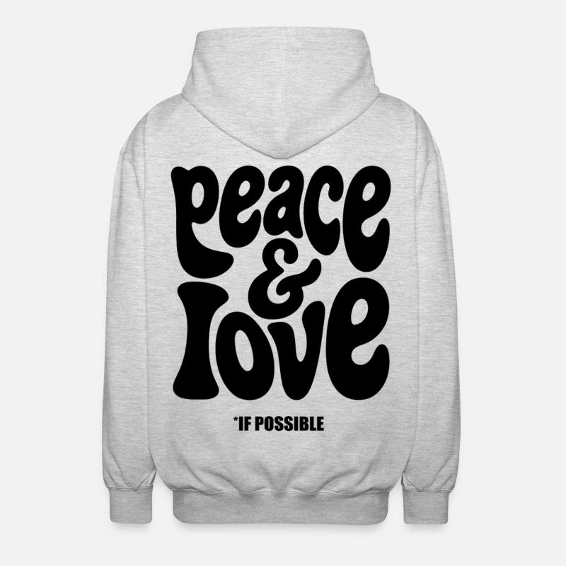 PEACE LOVE #1 - let's talk - Veste à capuche unisexe - gris clair chiné