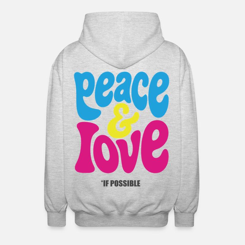 PEACE LOVE #4 - let's talk - Veste à capuche unisexe - gris clair chiné