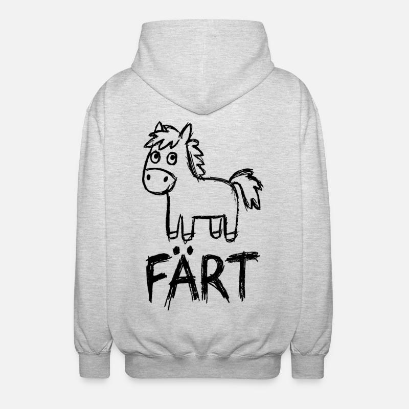 Cavalier cheval Propriétaire de chevaux FÄRT - Veste à capuche unisexe - gris clair chiné