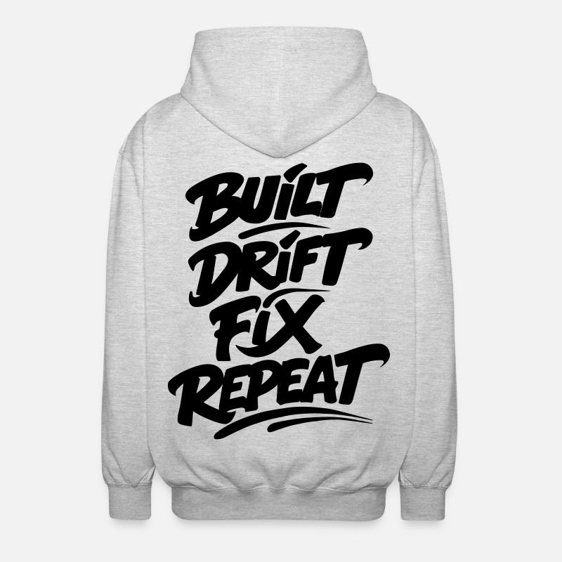 Build Drift Fix Repeat v2 - Veste à capuche unisexe - gris clair chiné