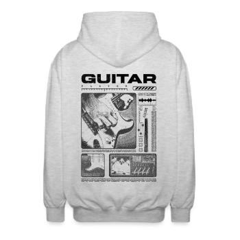 Guitariste Guitariste Rock Musicien streetwear - Veste à capuche unisexe - gris clair chiné - Dos - AI Model Male 185 light (185cm)